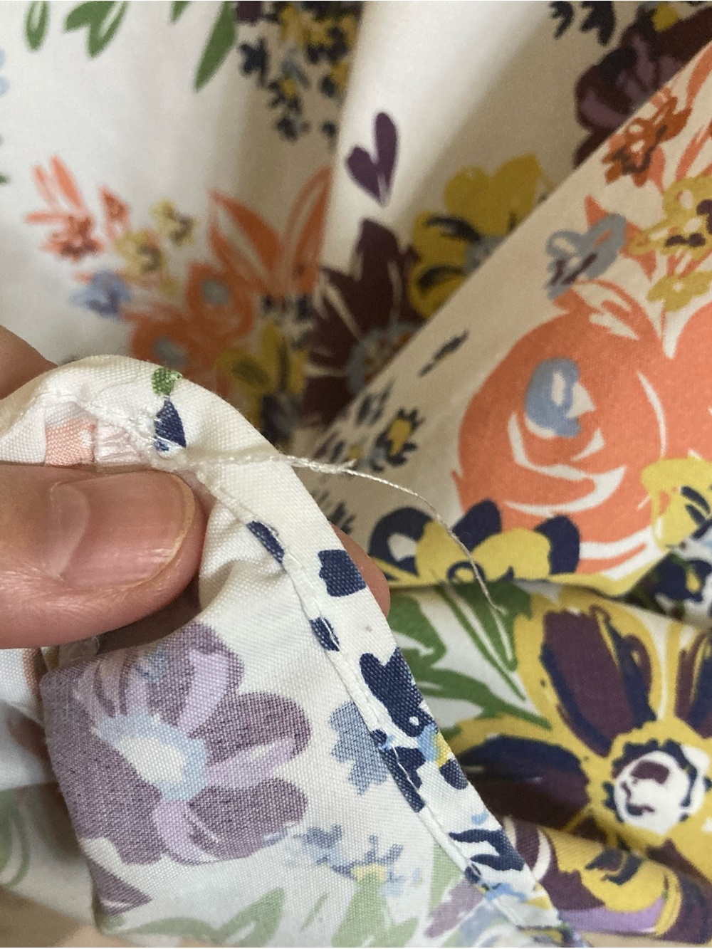 BLAIR white floral button-up blouse with purple, orange & yellow accents in XXL - Picture 8 of 12